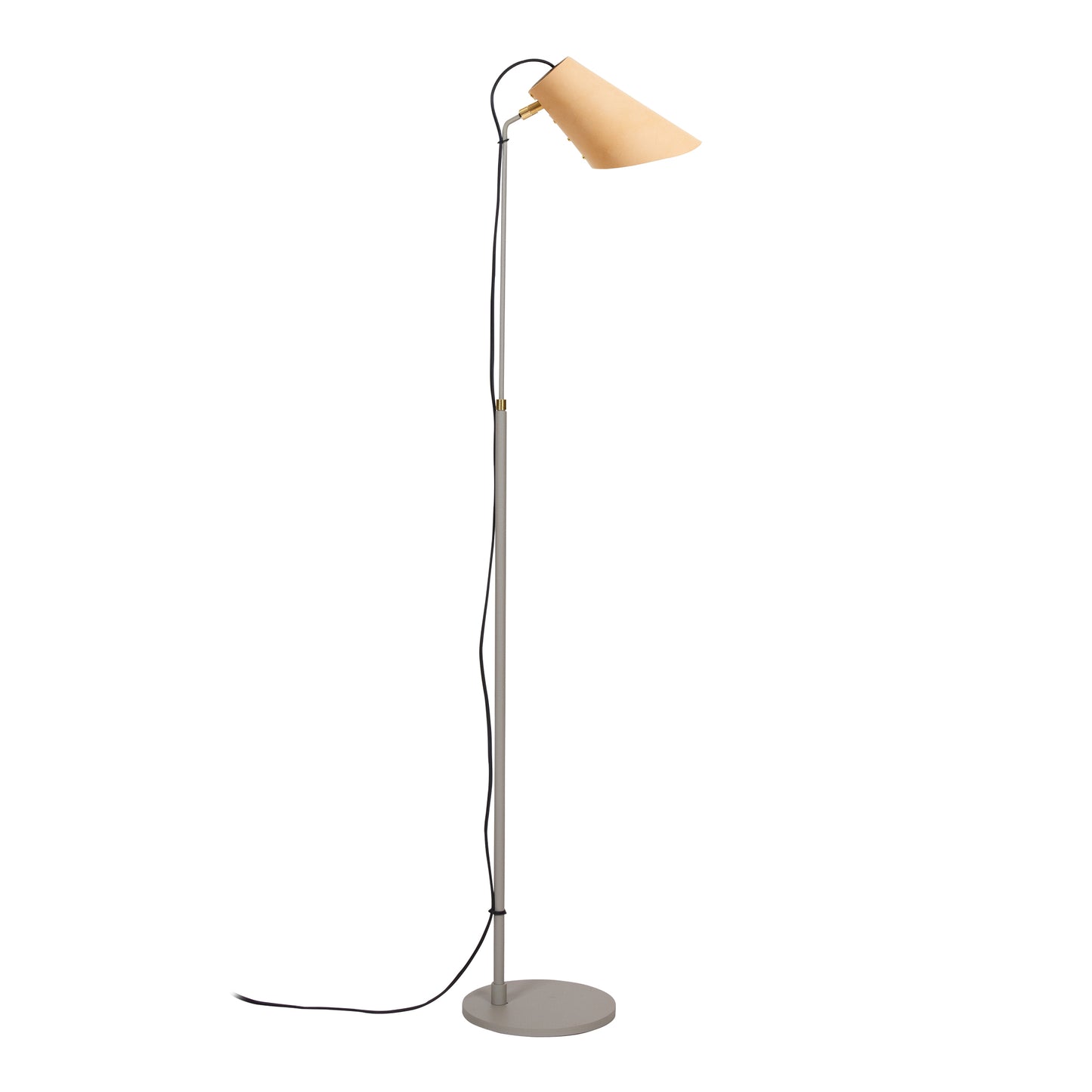 Erik floor lamp with leather shade