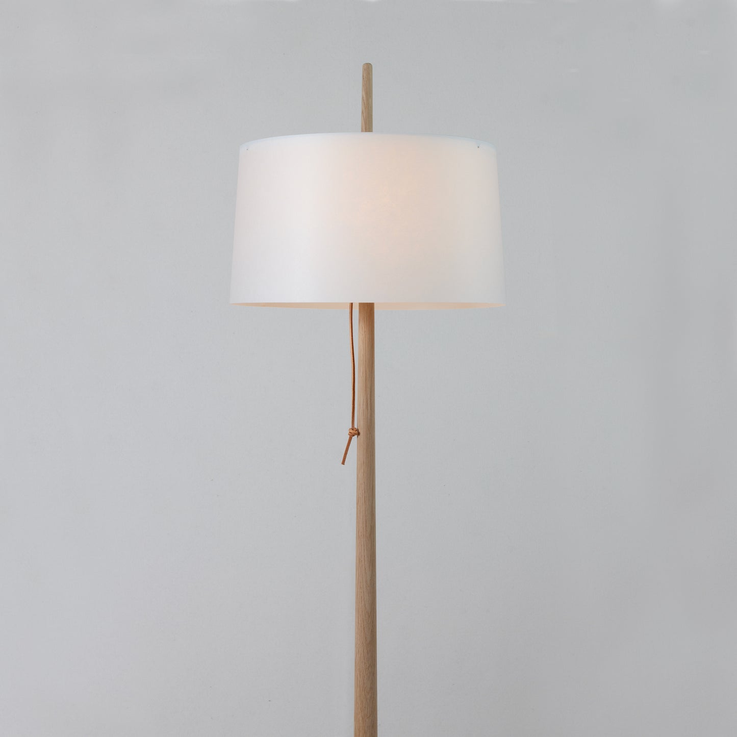 Gadd golvlampa med stativ i ek närbild