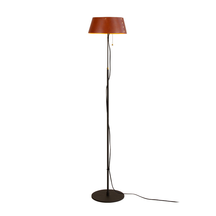 Karl golvlampa med skärm i cognac